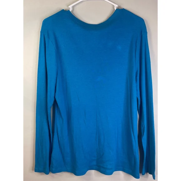 Women's Old Navy Blue Long Sleeve V-Neck Tee XL #211 - Picture 5 of 6